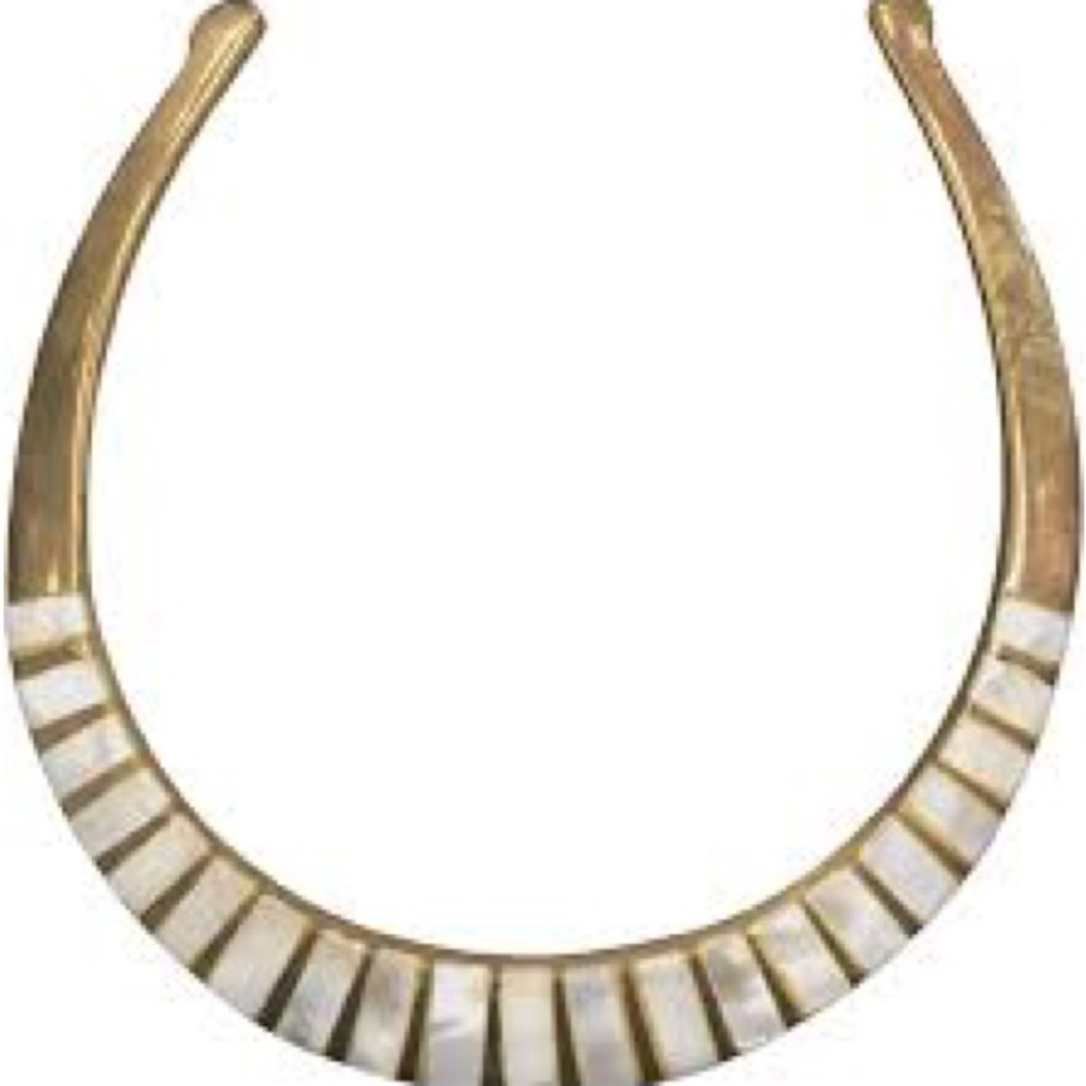 Gold and Opal Striped Necklace